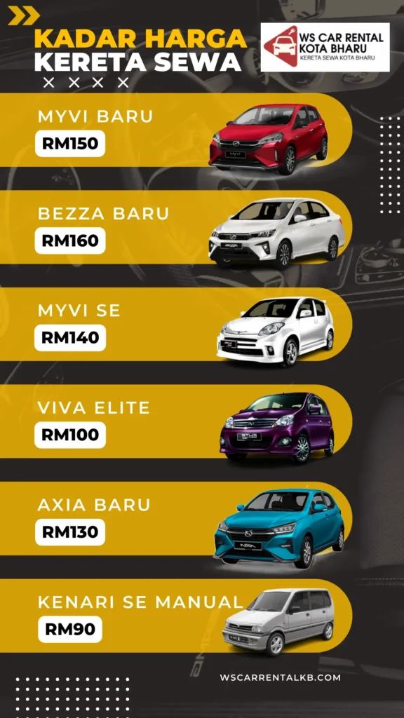 Kadar Harga Kereta Sewa - WS CAR RENTAL KB